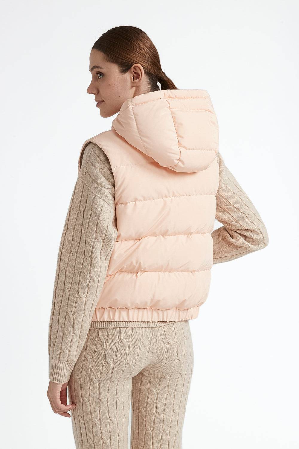 Peserico Gilet corto con cappuccio in piuma d'oca Negozi Online