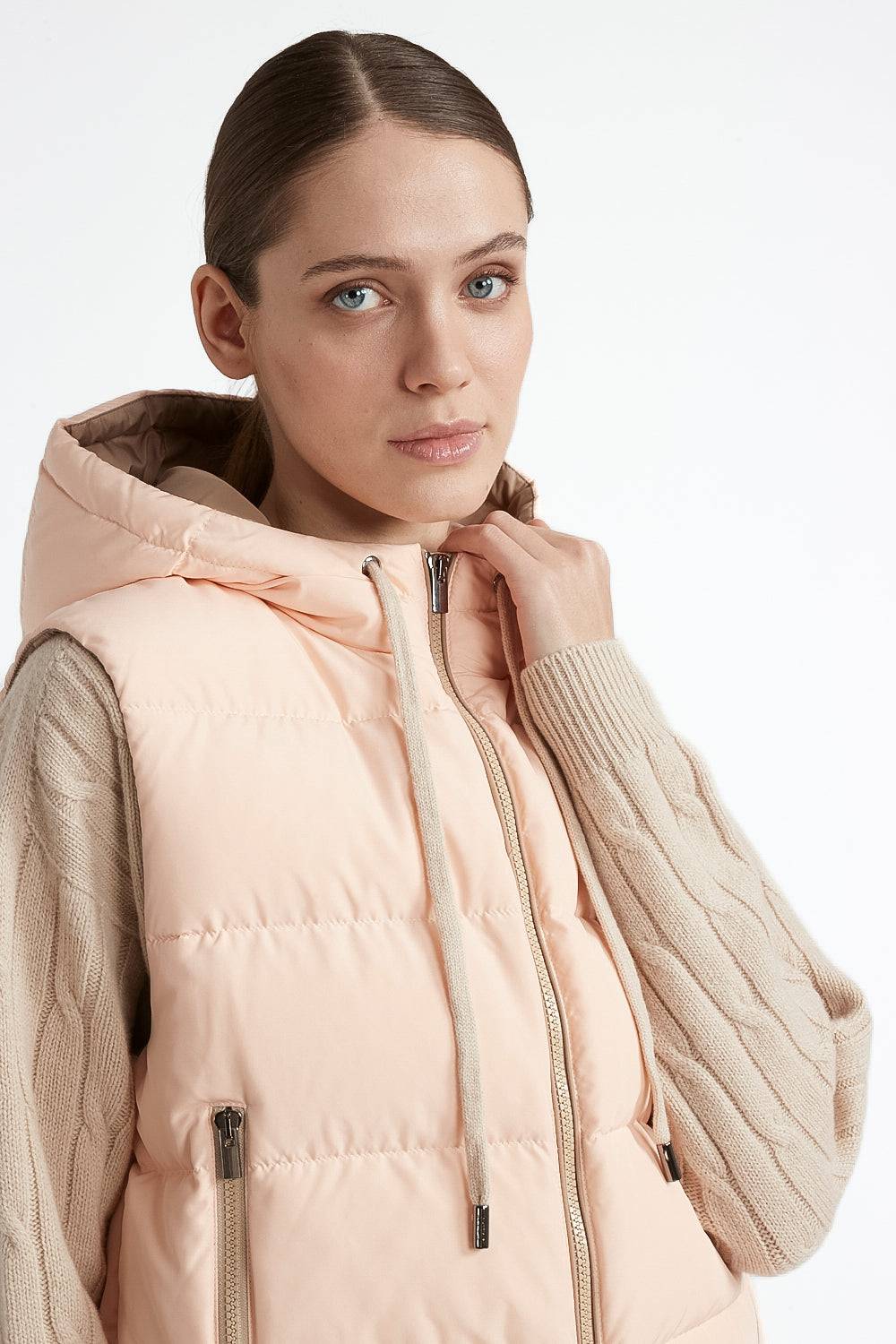 Peserico Gilet corto con cappuccio in piuma d'oca Negozi Online