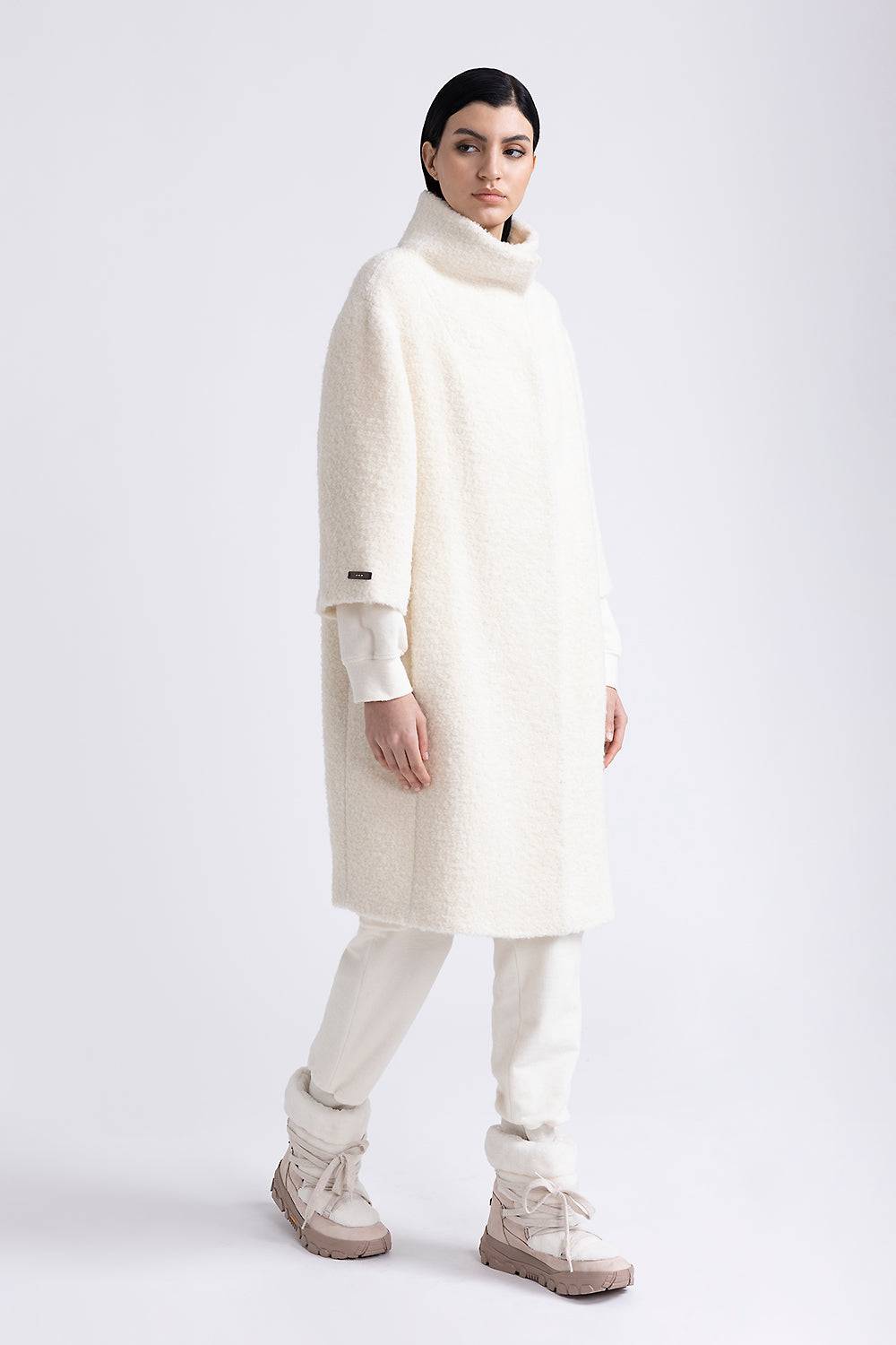 Peserico Cappotto in panno bouclè in lana e alpaca Sottocosto