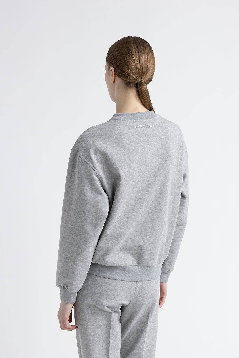 Peserico Felpa girocollo in cotone stretch smerigliato Offerte
