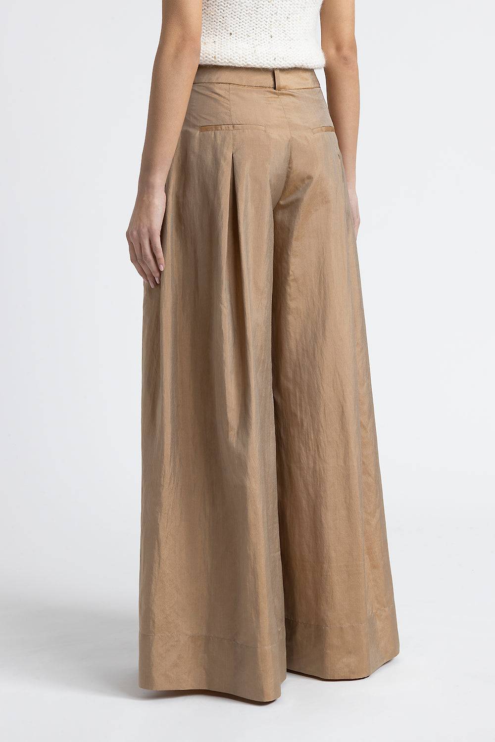 Peserico Pantalone ampio in leggera tela misto seta Saldi Di Fabbrica