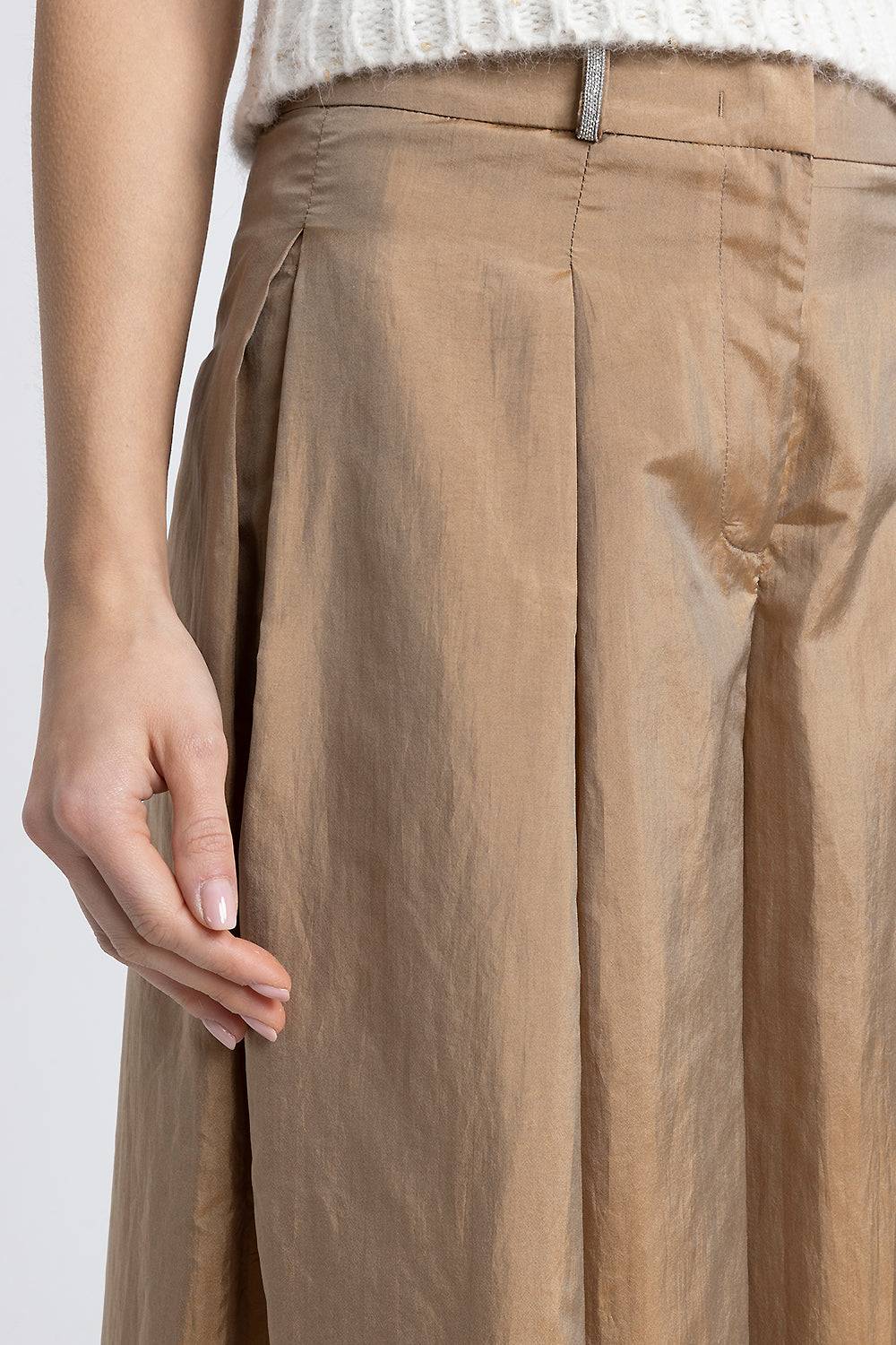 Peserico Pantalone ampio in leggera tela misto seta Saldi Di Fabbrica