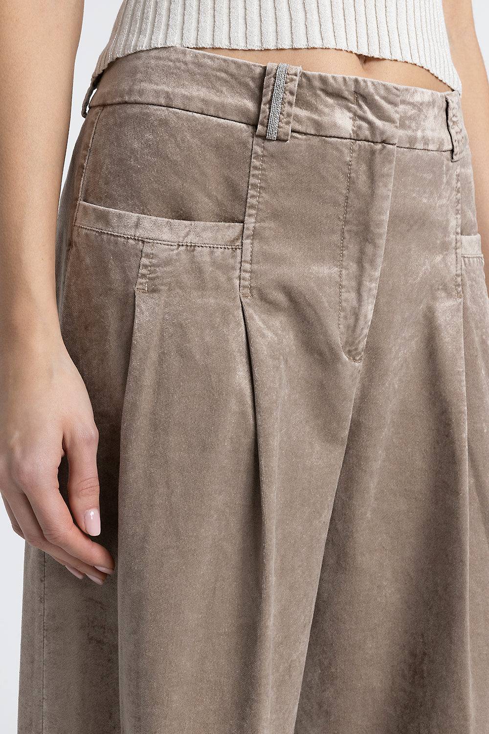Peserico Pantalone palazzo con pince in velluto a coste I Più Venduti