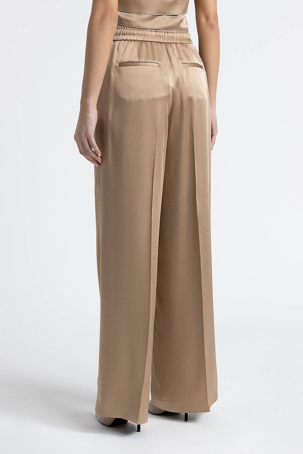Peserico Pantalone palazzo satinato con Punto Luce Negozio