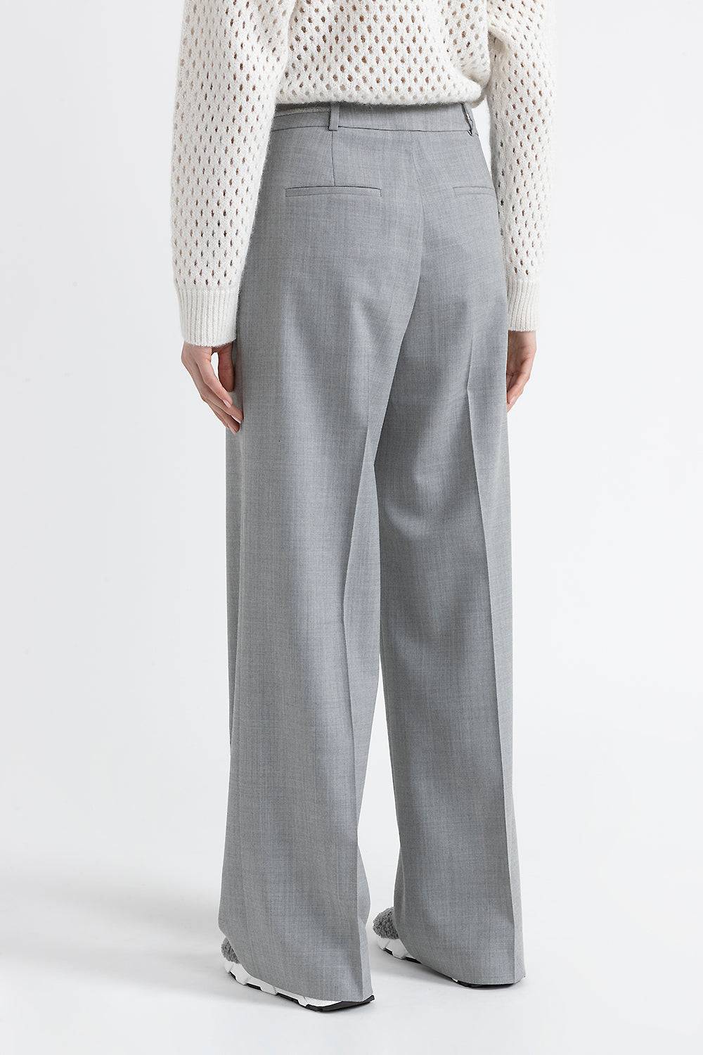 Peserico Pantalone a palazzo in lana tecnica Italy