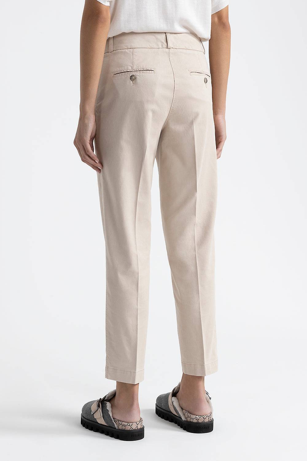Peserico Pantalone a sigaretta in gabardina mano pesca Italia