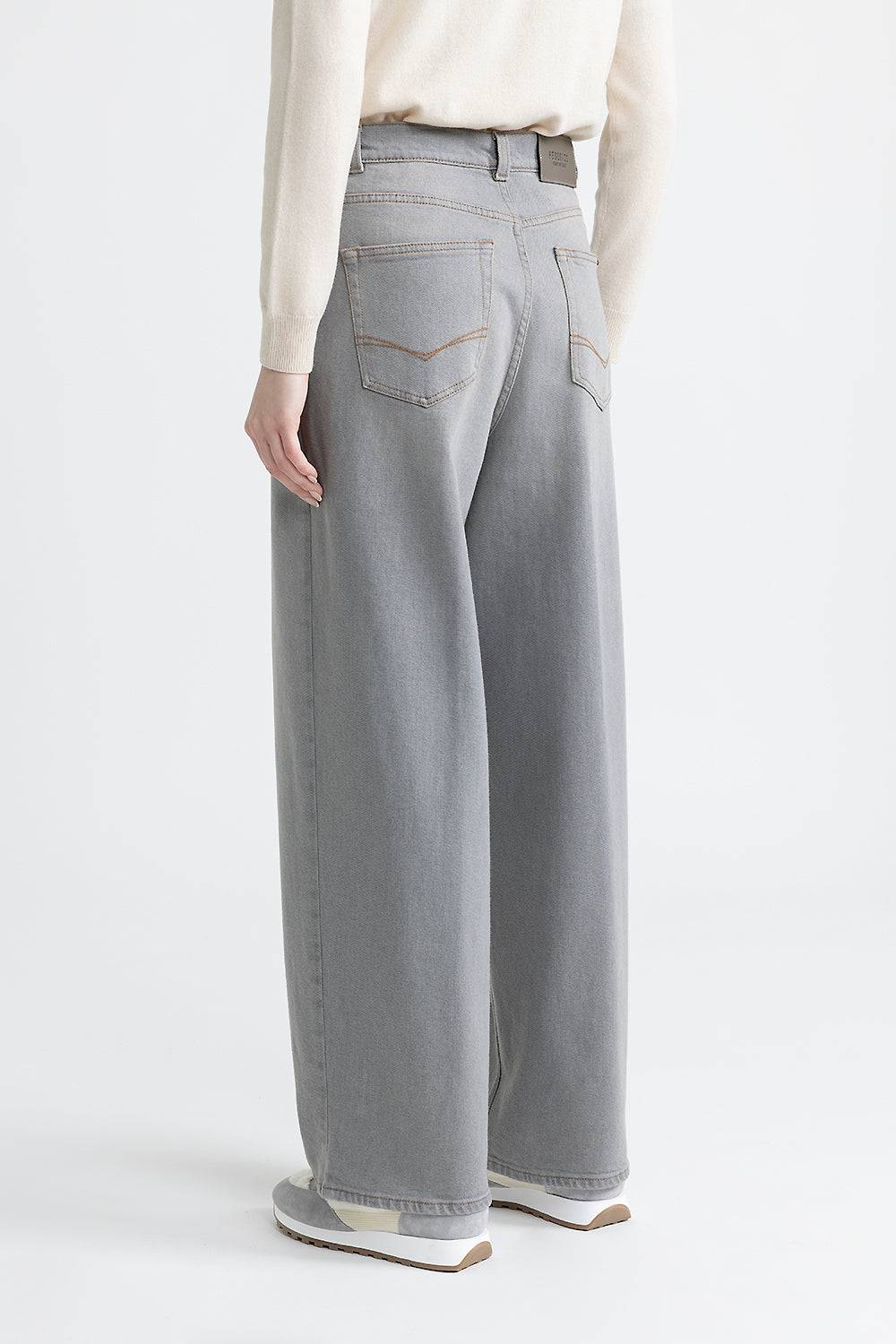 Peserico Pantalone baggy over in denim In Linea