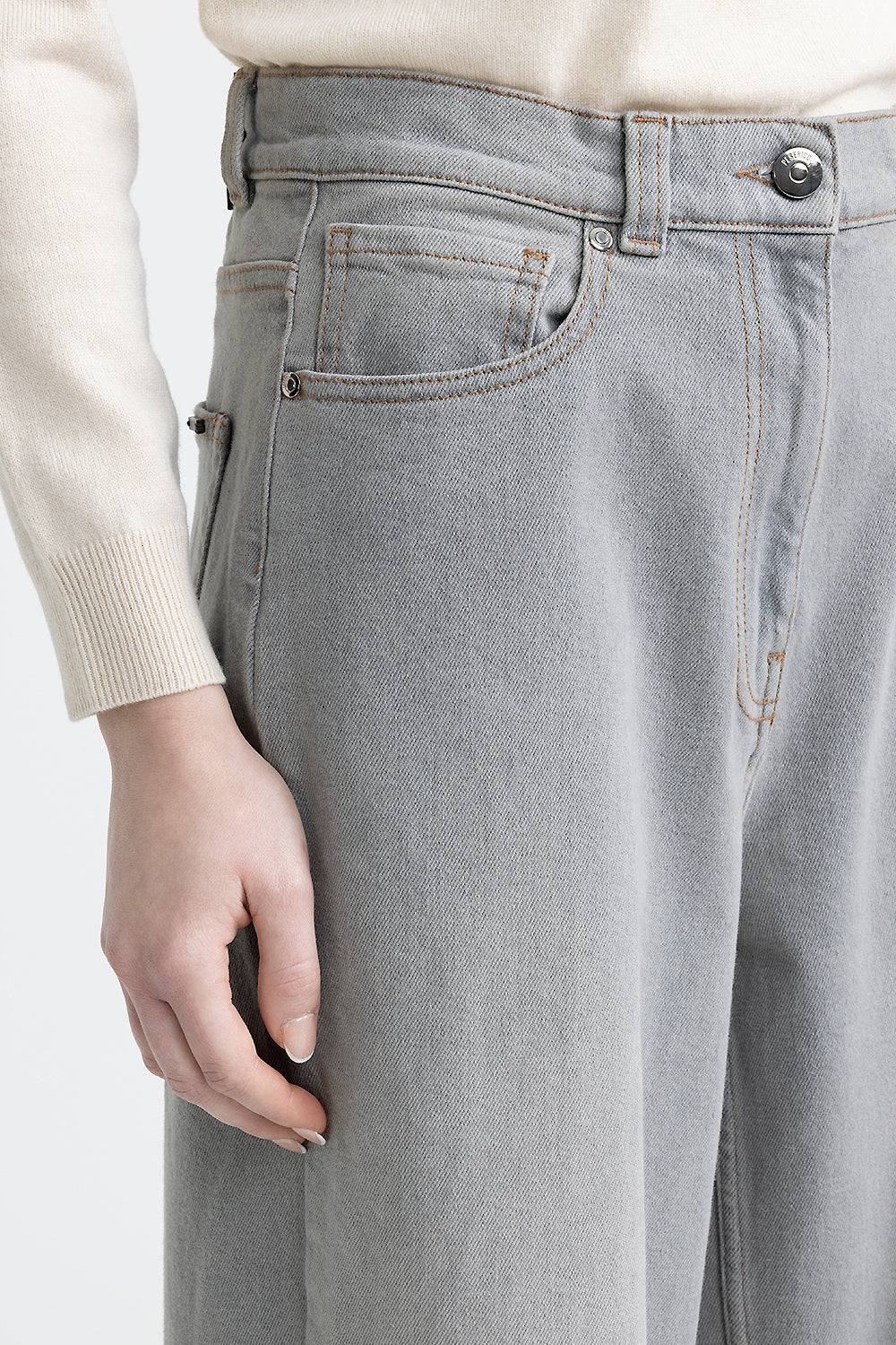 Peserico Pantalone baggy over in denim In Linea