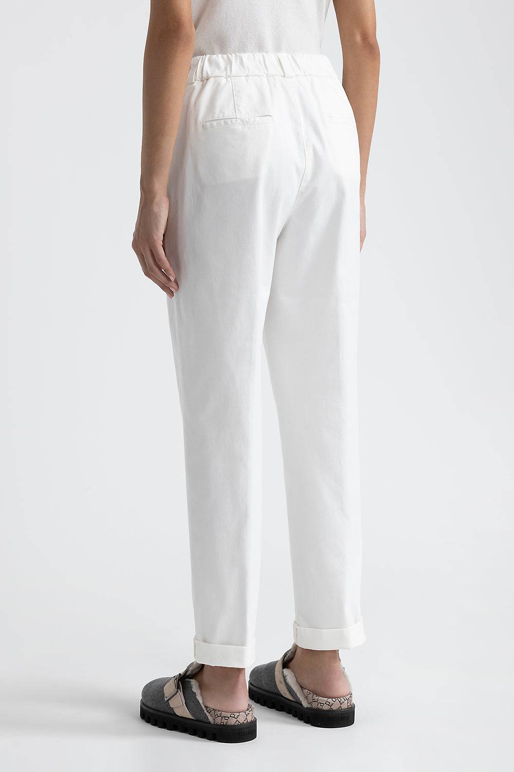 Peserico Pantalone carrot in gabardina mano pesca Qualità
