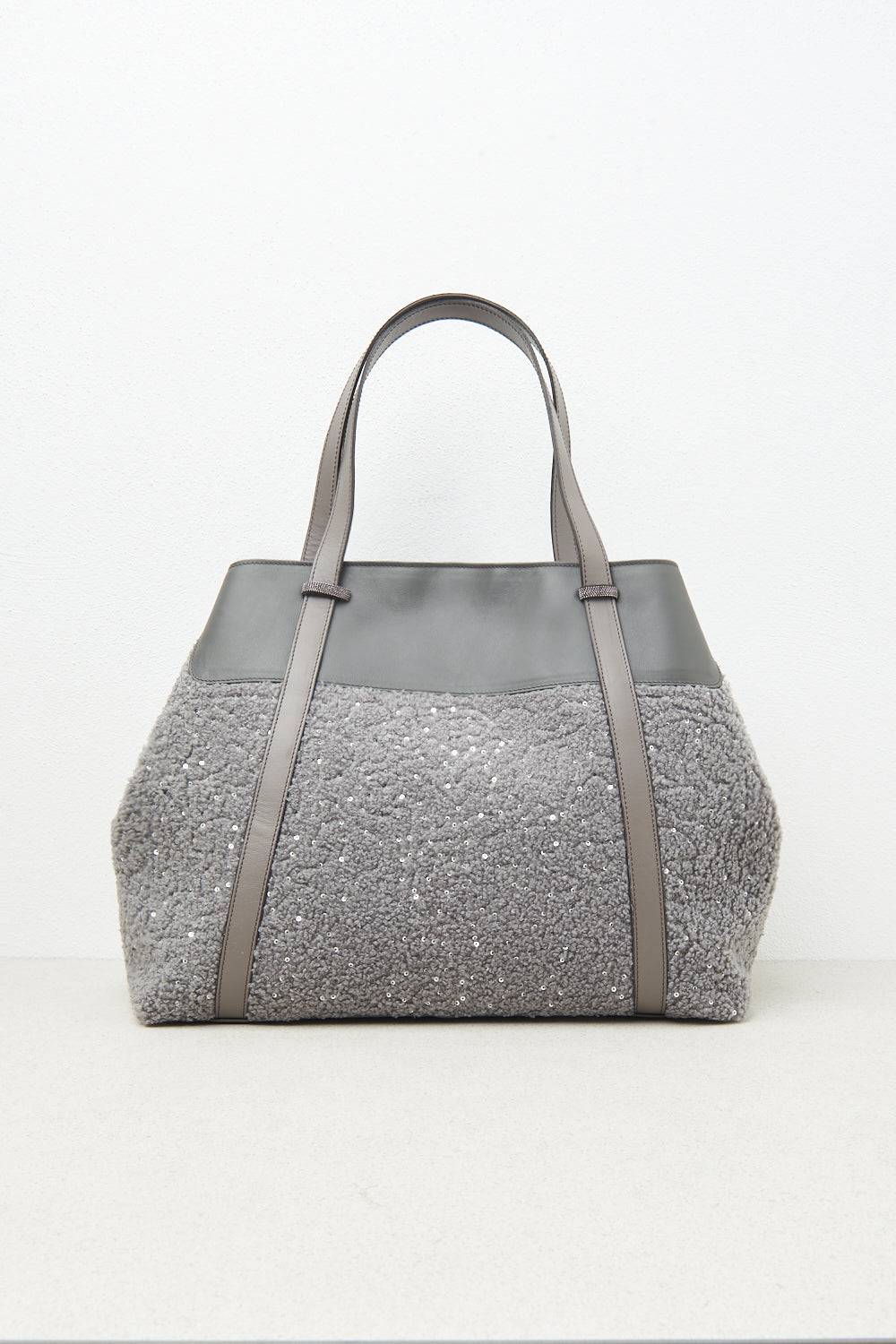 Peserico Borsa shopping in eco-pelliccia con paillettes e Punto Luce Convenienza