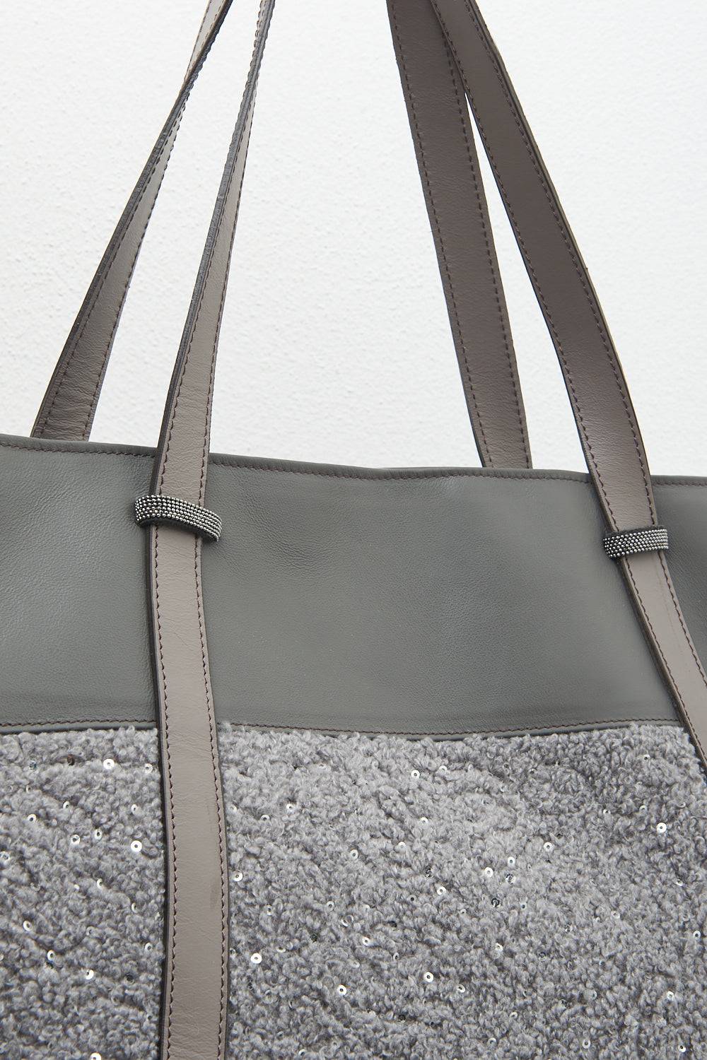Peserico Borsa shopping in eco-pelliccia con paillettes e Punto Luce Convenienza