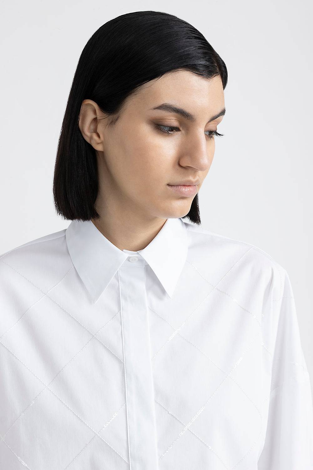 Peserico Camicia crop con paillettes Offerte