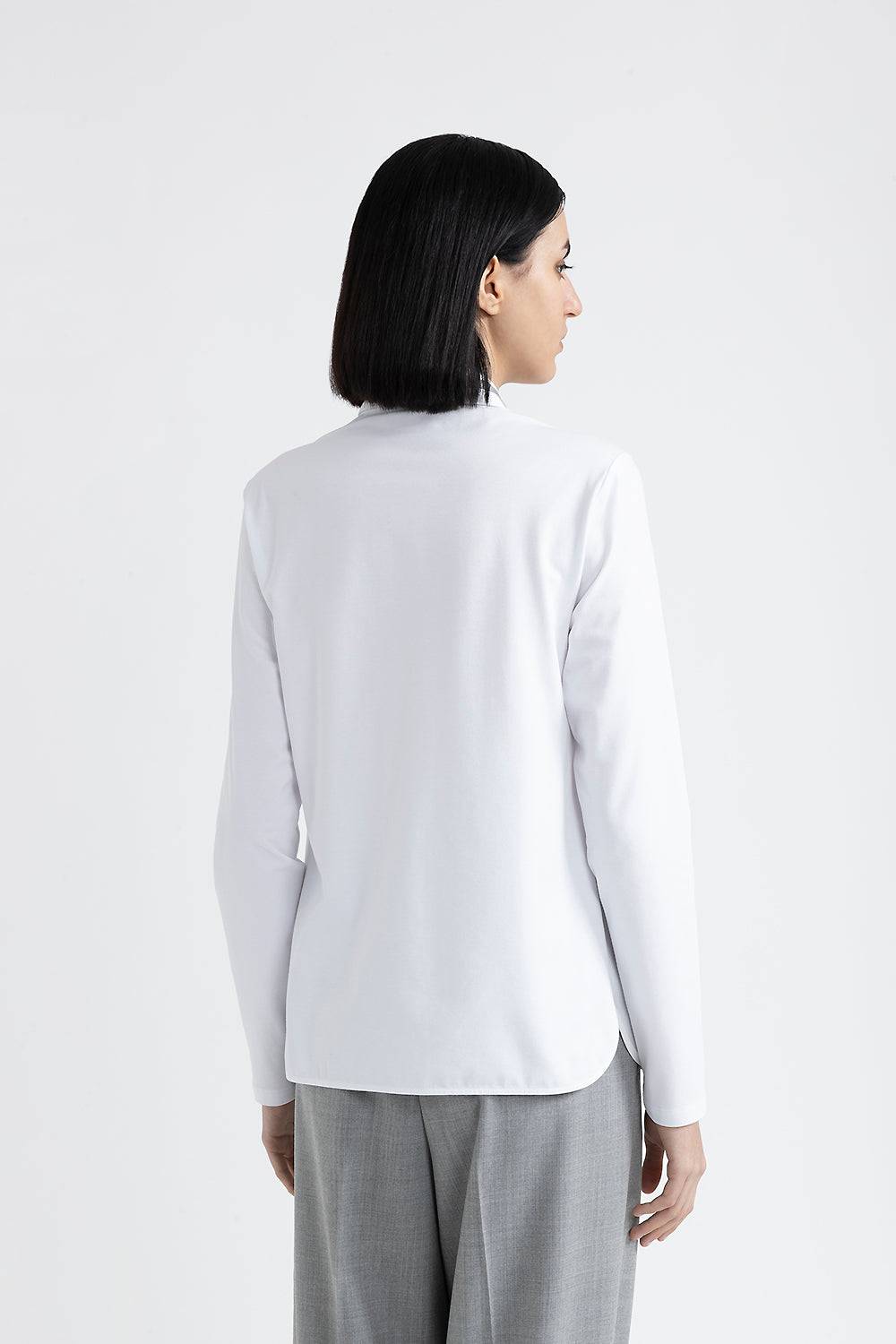 Peserico Camicia in popeline e jersey di cotone Vendita Economica