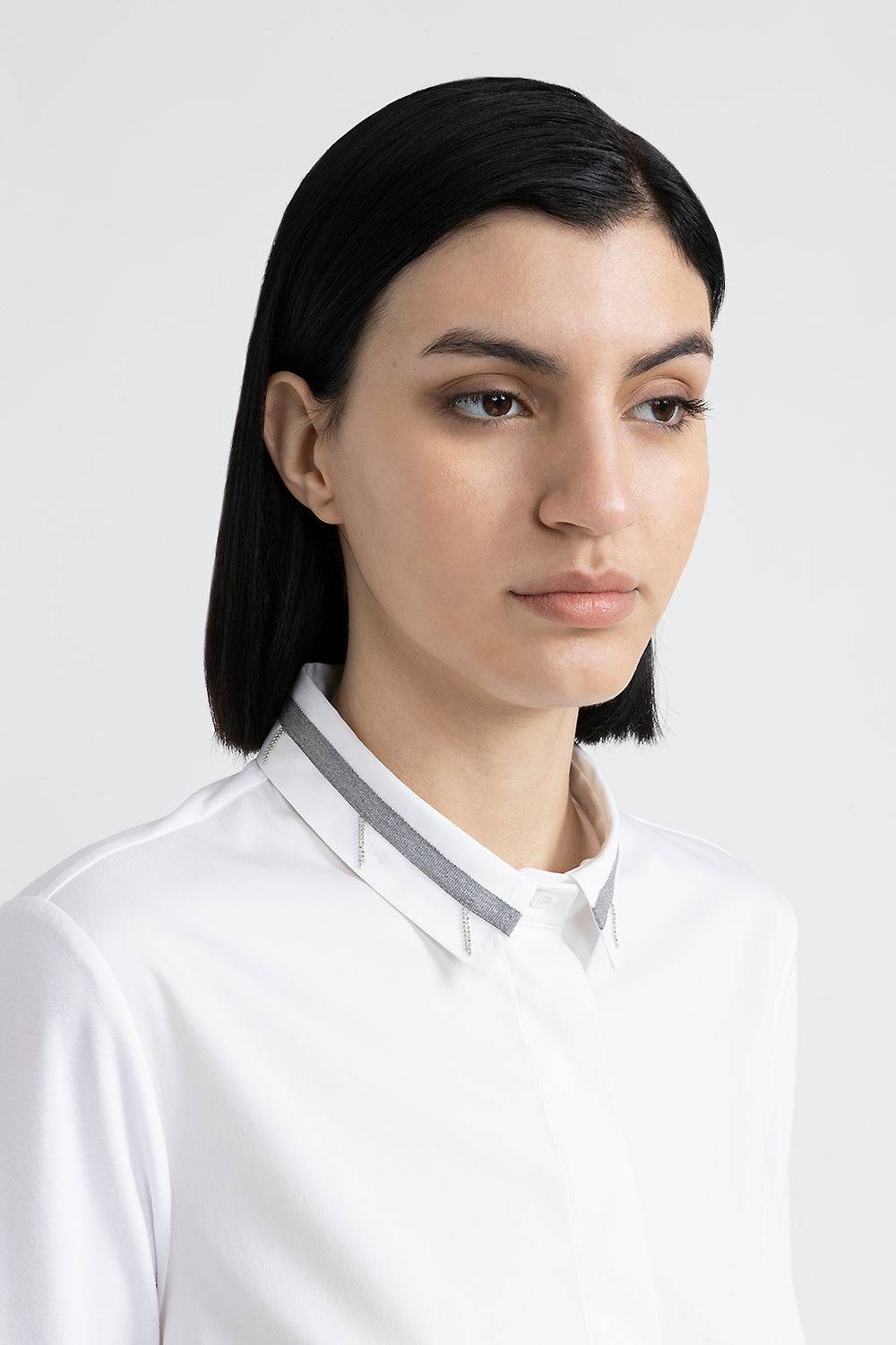 Peserico Camicia in popeline e jersey di cotone Vendita Economica