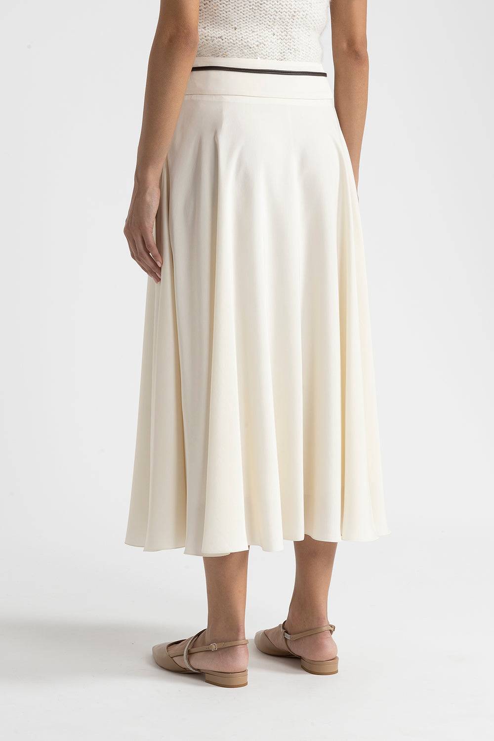 Peserico Gonna in misto viscosa soft touch con cintura In Saldo