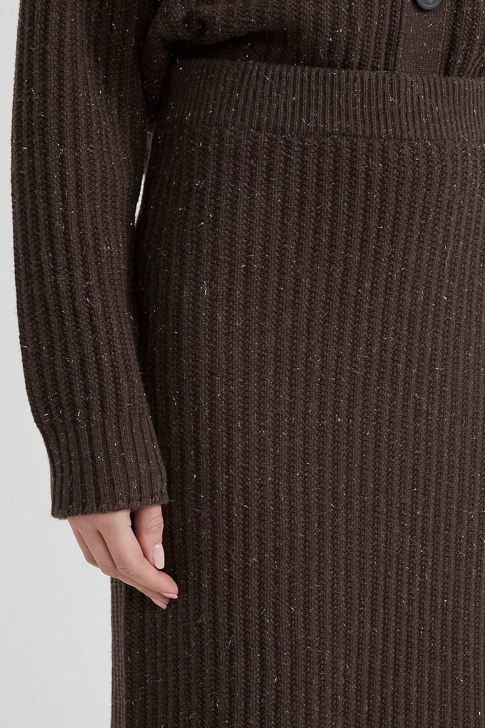Peserico Gonna midi in lana, seta, cashmere e lurex Spedizione Gratuita