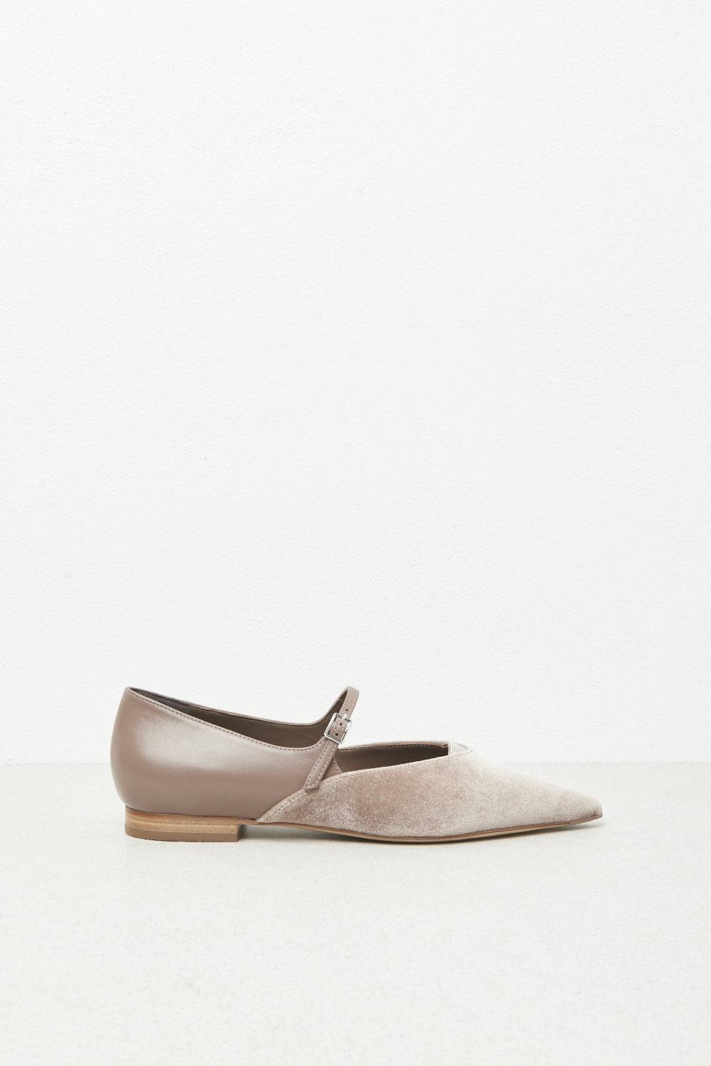Peserico Ballerina flat in velluto e pelle Negozi Online