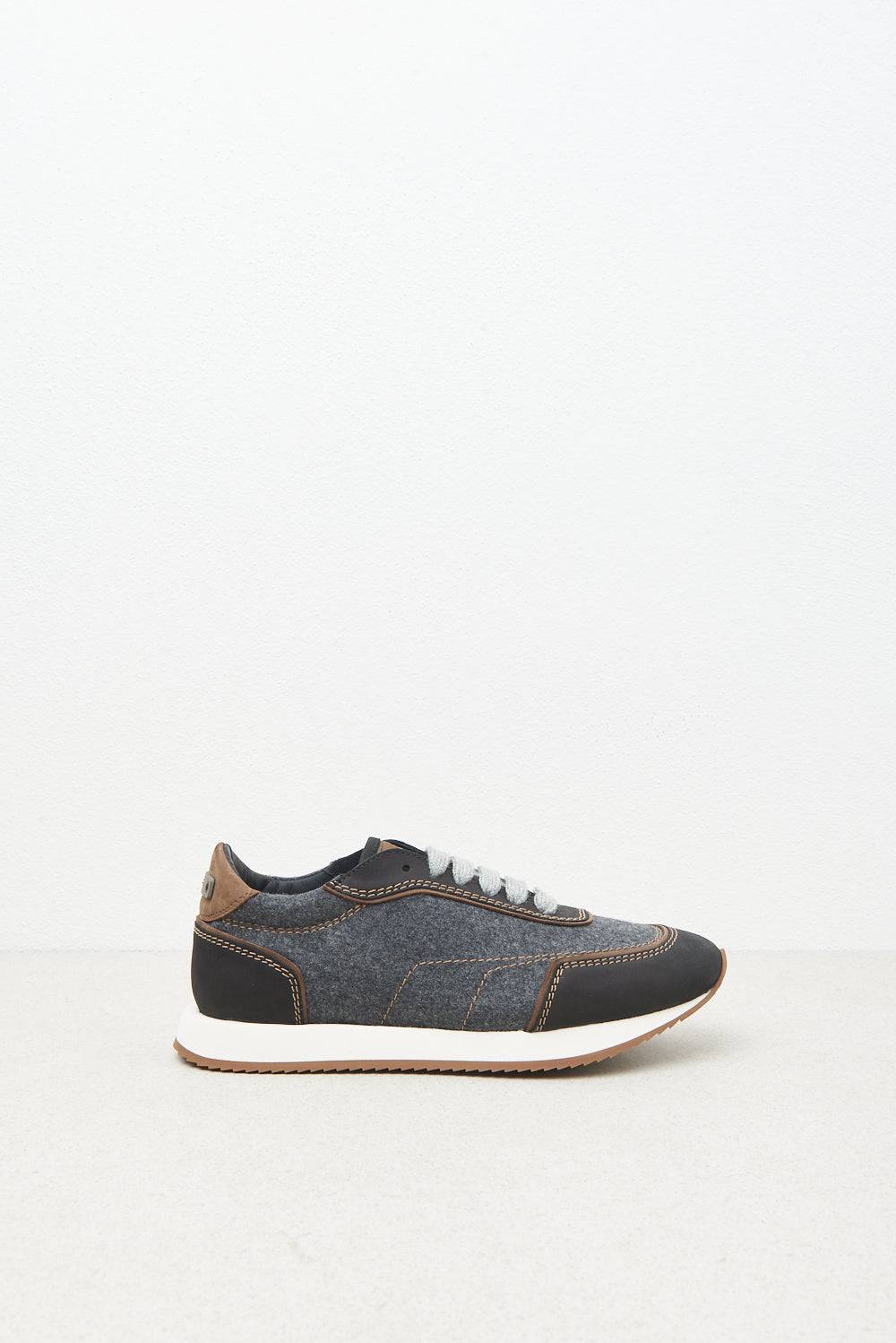 Peserico Sneakers vera pelle con feltro e lana Sconto
