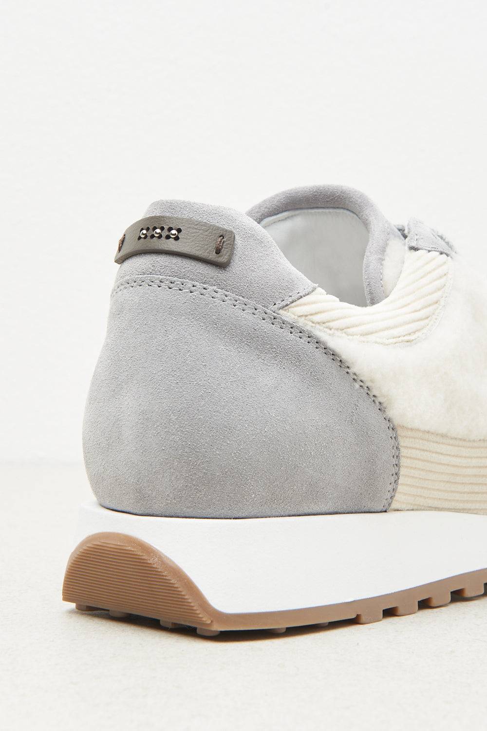 Peserico Sneakers in vera pelle e eco-pelliccia Offerta