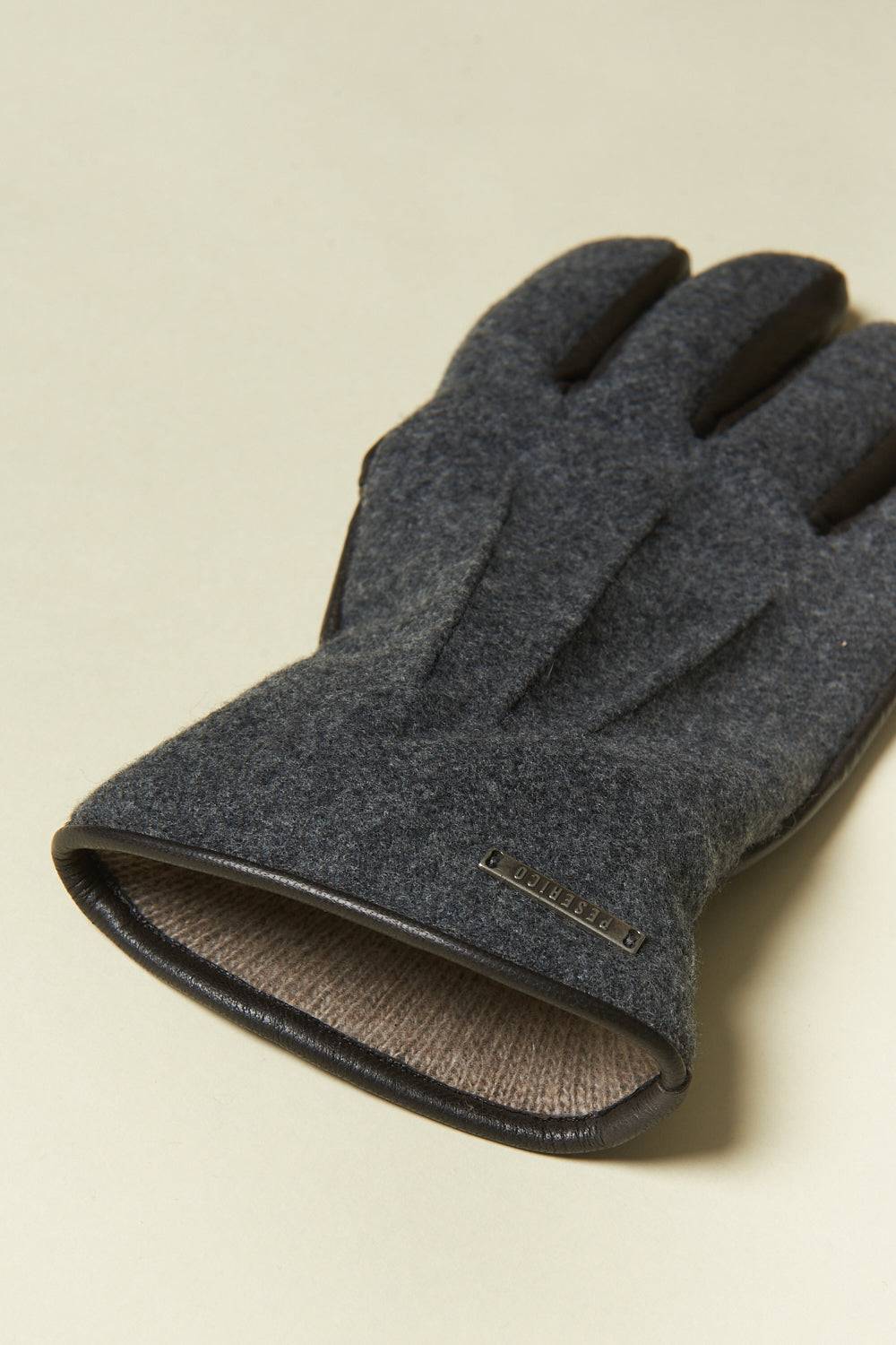 Peserico Guanti in vera pelle, lana e cashmere Italia