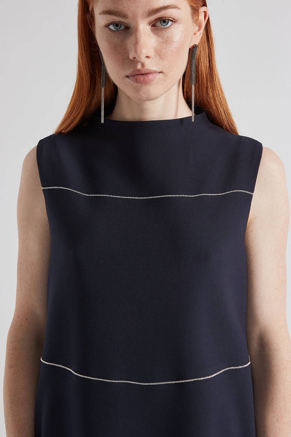 Peserico Abito midi a trapezio con Punto Luce Promozione Limitata