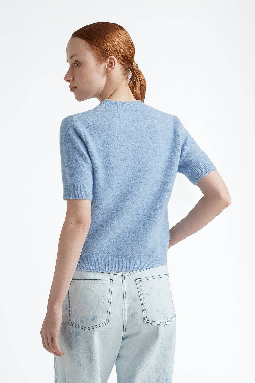 Peserico Maglia maniche corte in filato d'alpaca e lana stretch Saldi