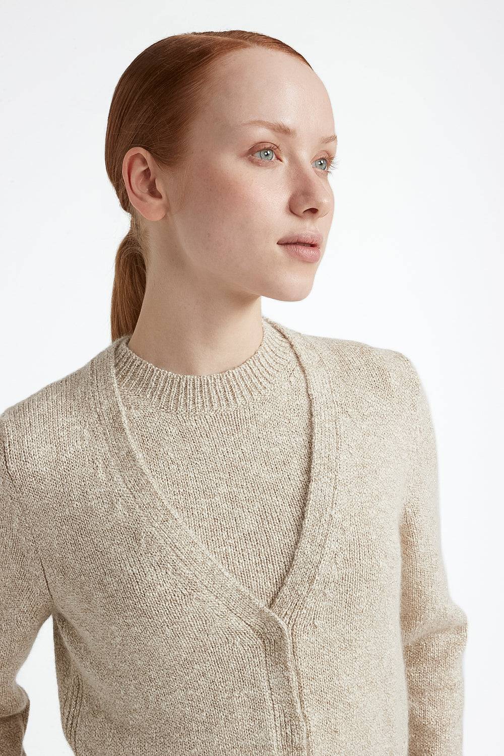 Peserico Cardigan in cotone e lana d'alpaca con lurex Offerte