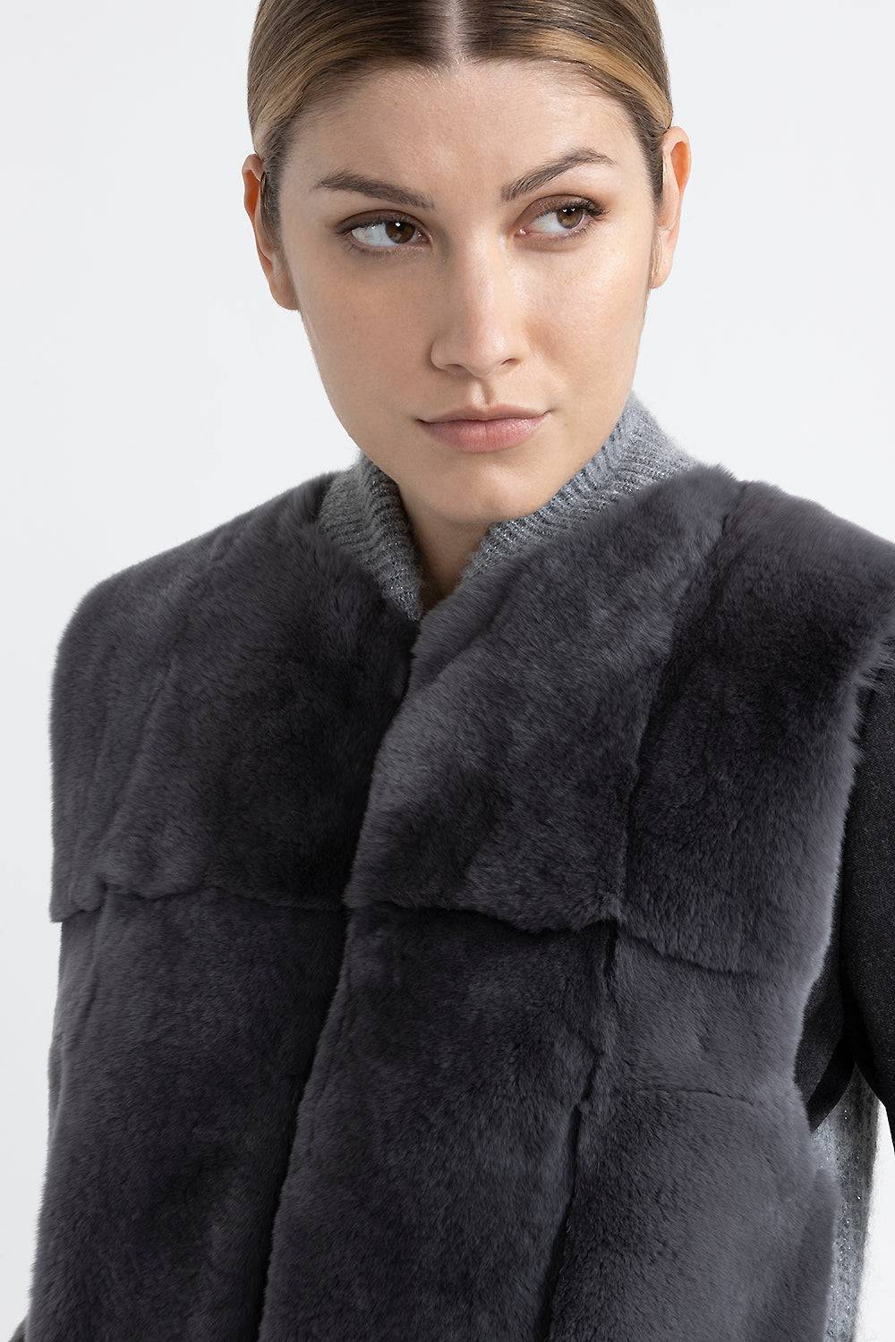 Peserico Gilet in tricot e pelo Vendita Economica