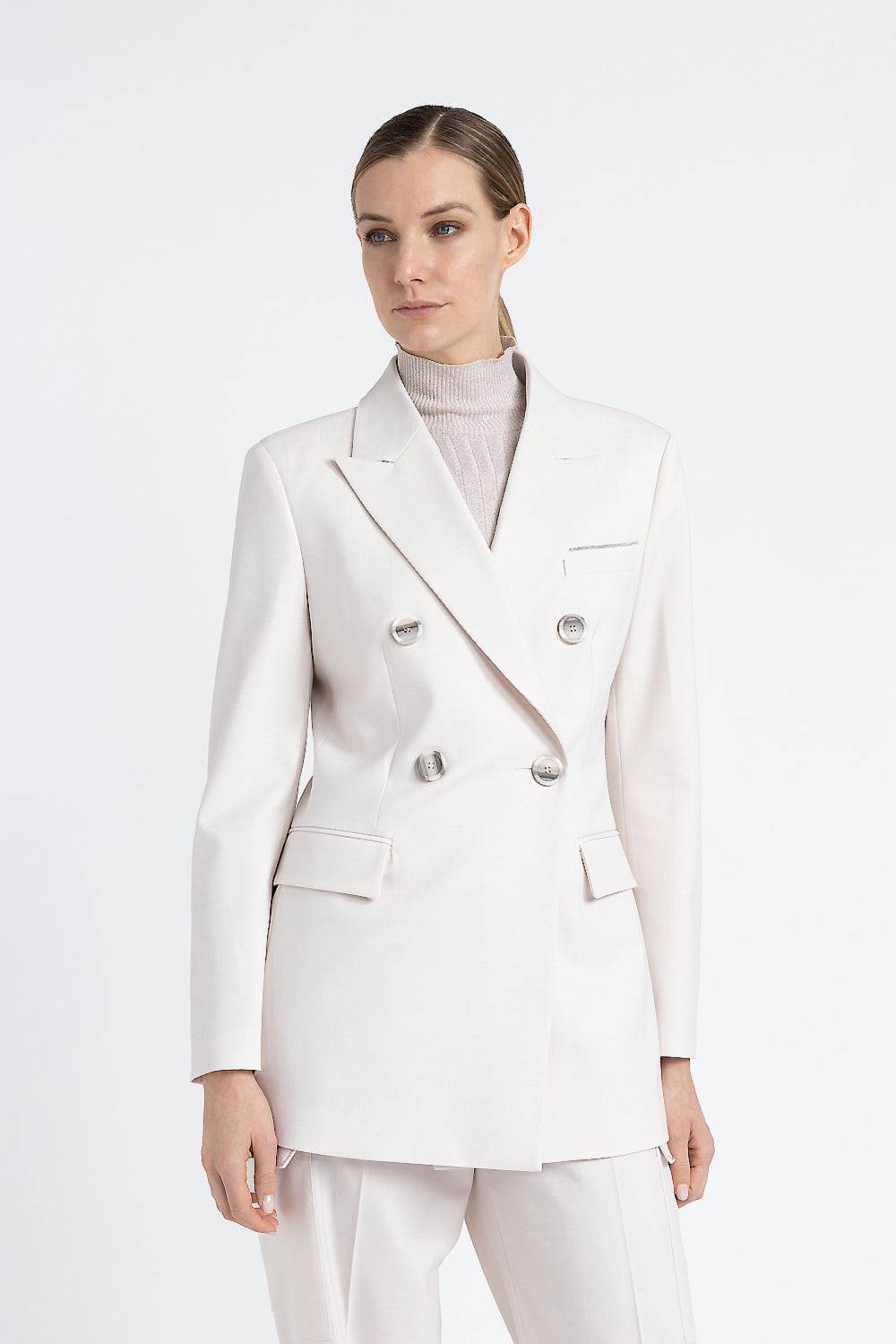 Peserico Blazer doppiopetto in twill di lana tecnica I Più Venduti