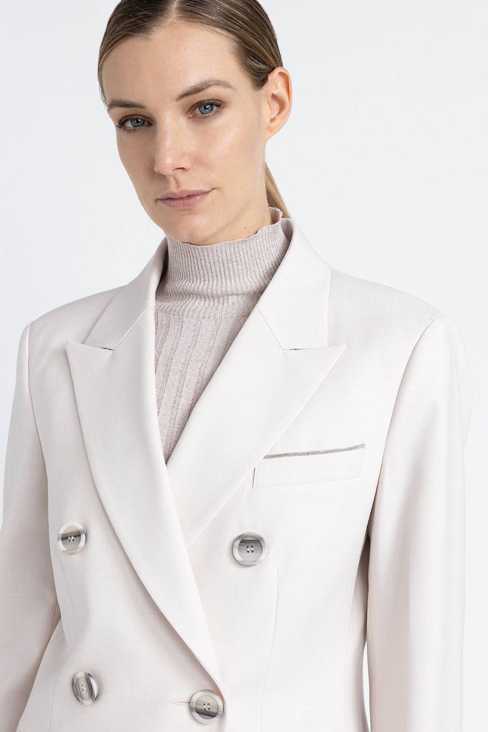 Peserico Blazer doppiopetto in twill di lana tecnica I Più Venduti