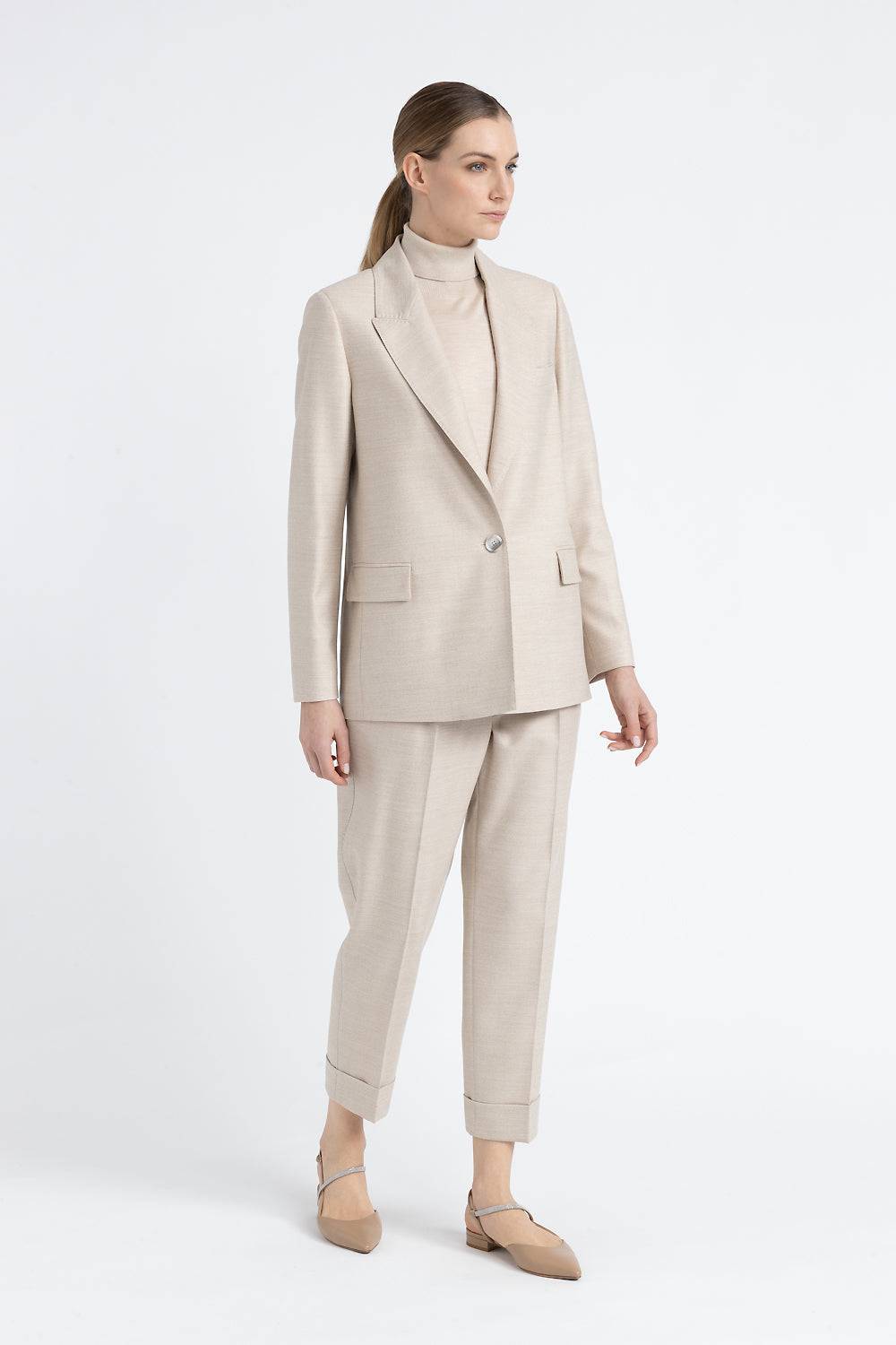 Peserico Blazer monopetto in lana jaspé comfort Loro Piana Negozio