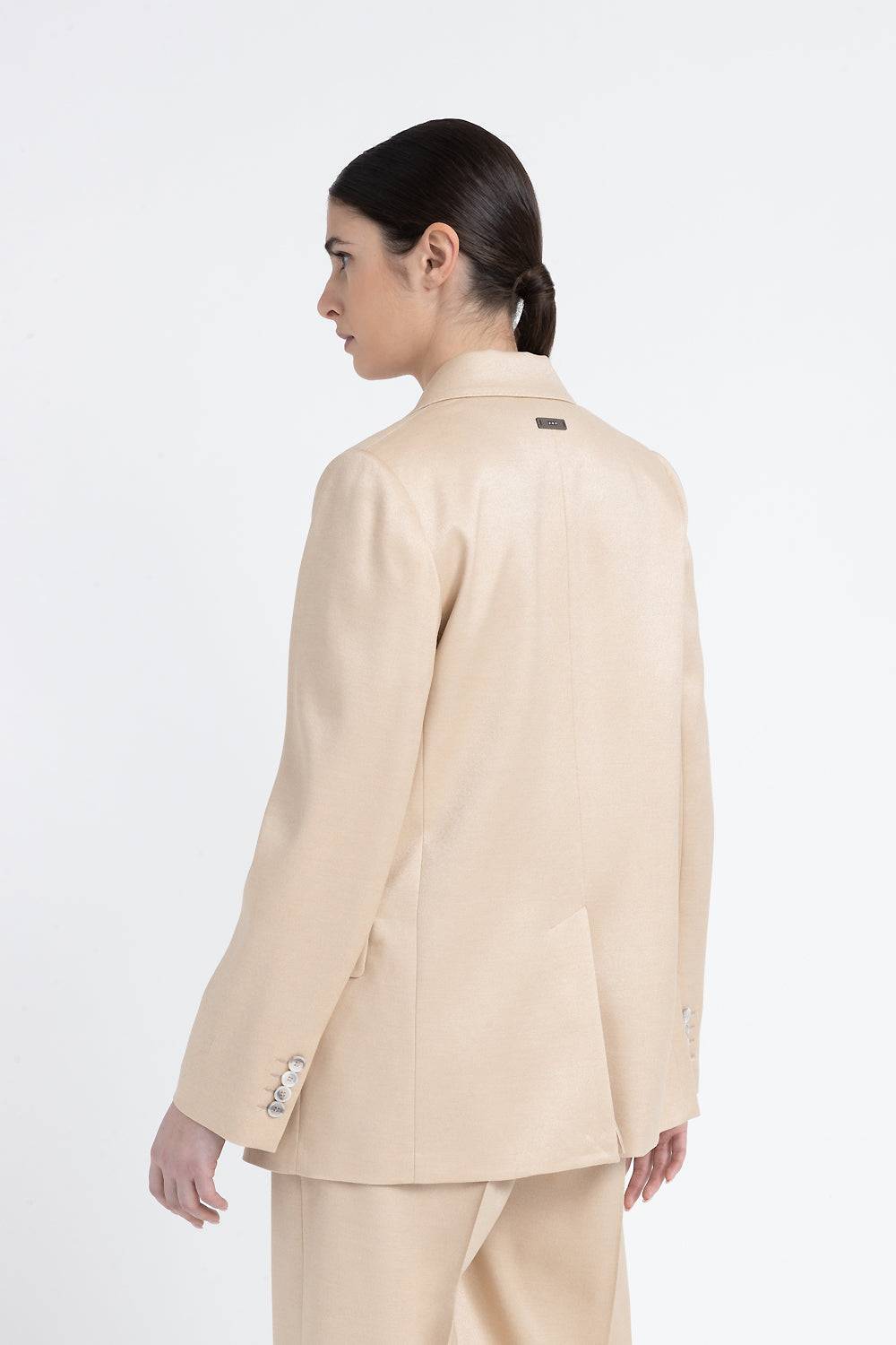 Peserico Blazer monopetto in flanella jaspé di lana e viscosa lucida In Saldo