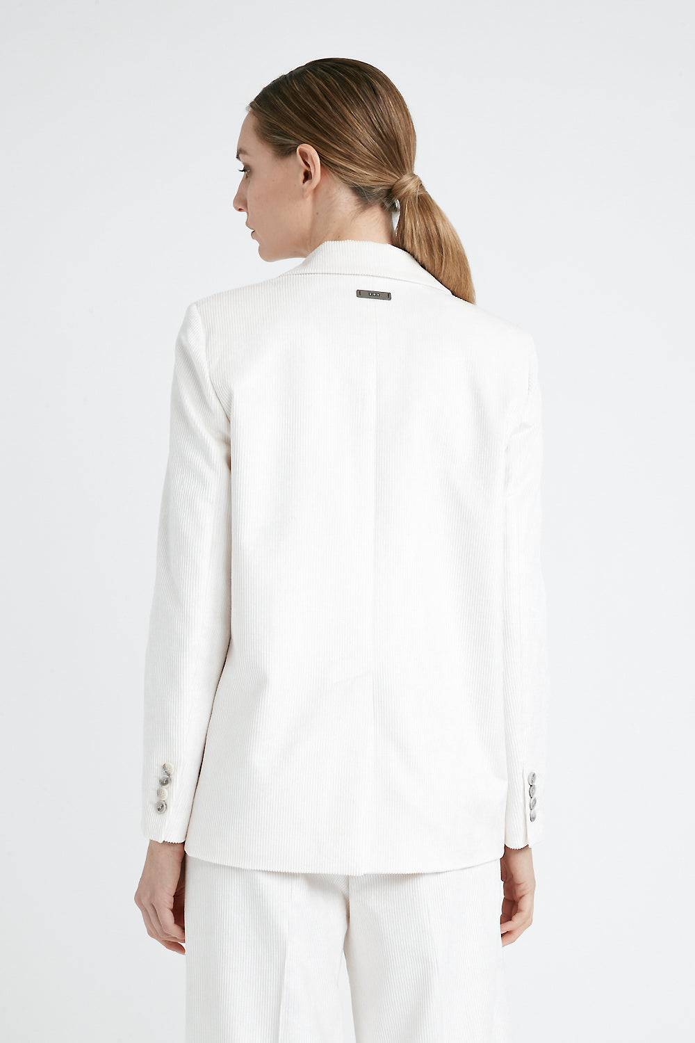 Peserico Blazer monopetto in velluto 1000 righe di cotone e viscosa Moda