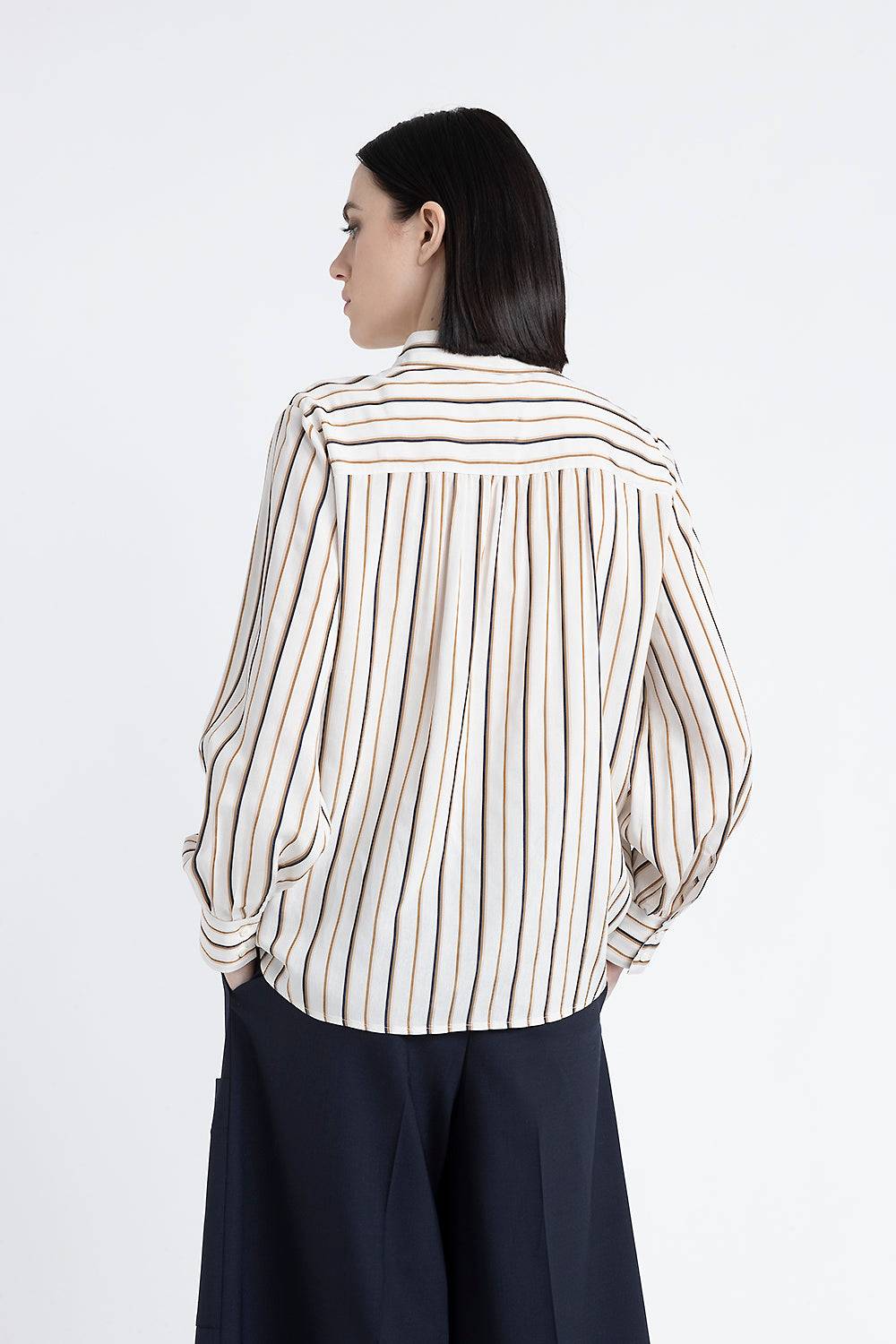 Peserico Camicia a righe in viscosa e seta Negozi Online