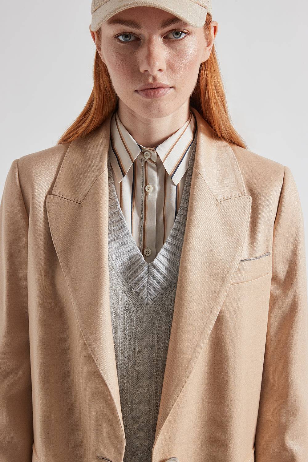 Peserico Camicia a righe in viscosa e seta Negozi Online
