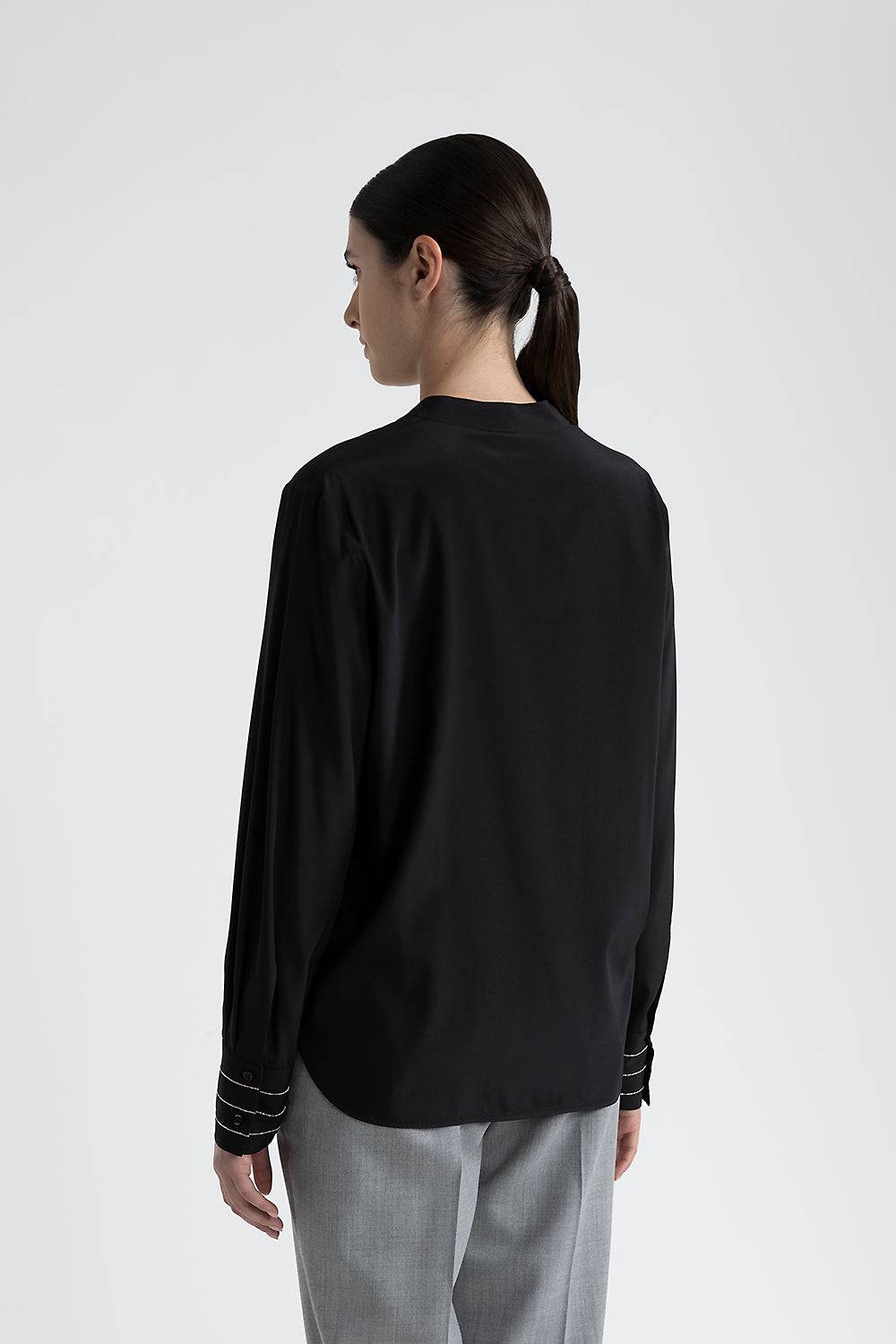 Peserico Blusa scollo a V in crepe de chine di seta Acquista Ora