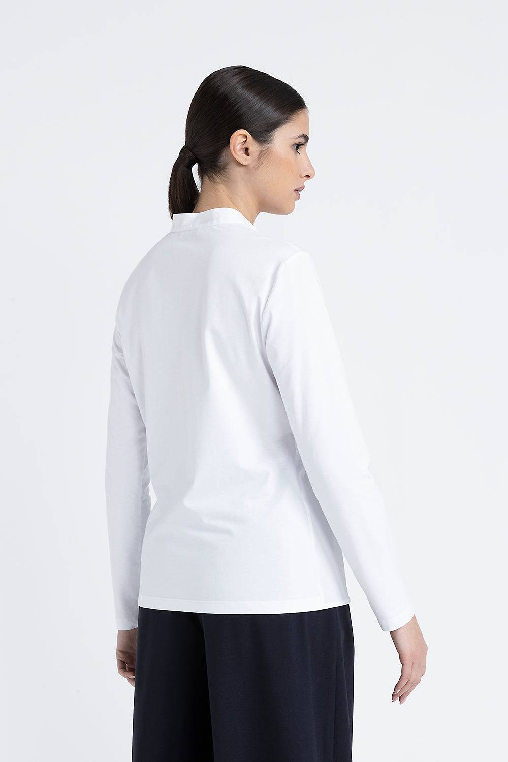 Peserico Camicia coreana in popeline e jersey di cotone Fino Al -60%