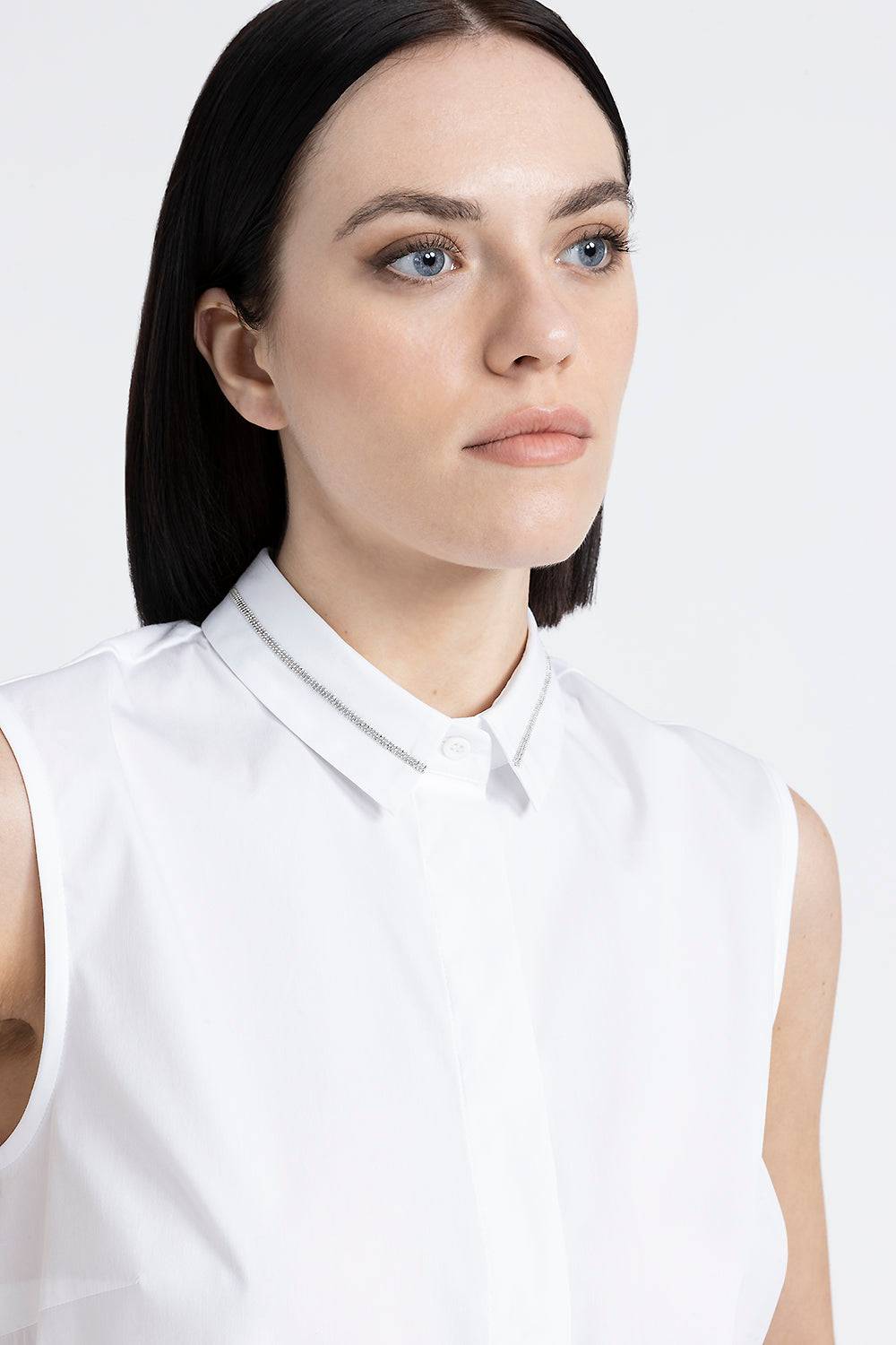 Peserico Camicia senza maniche in popeline Shopping Online