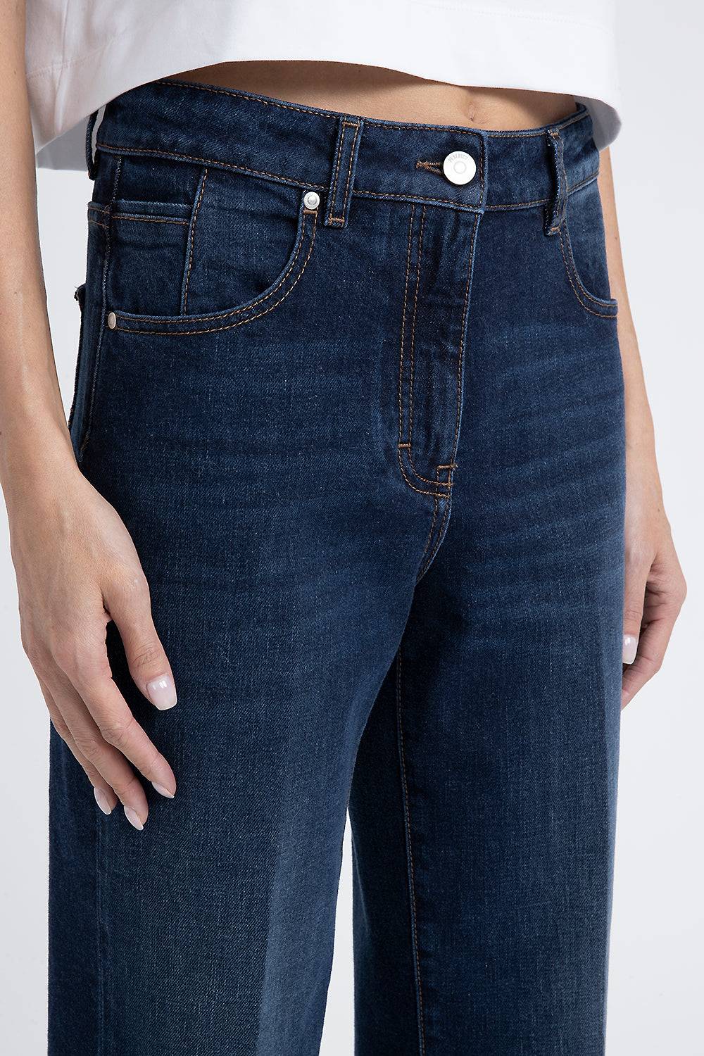 Peserico Pantalone in denim di cotone stretch Prezzo Ridotto