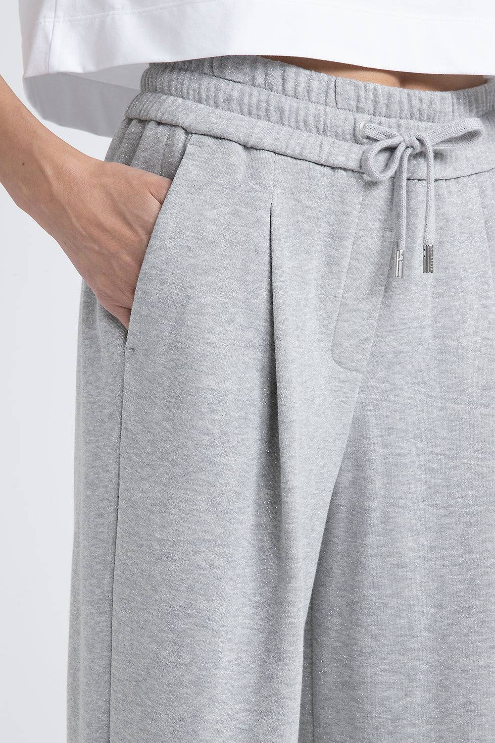 Peserico Pantalone in felpa garzata di cotone lurex Presa