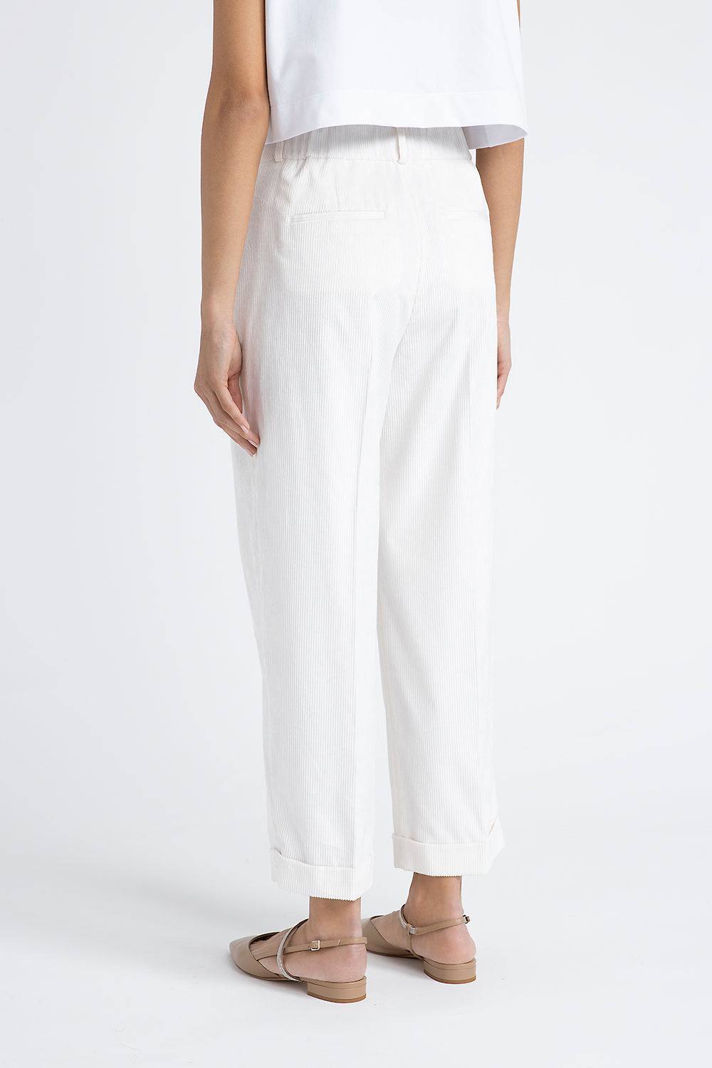 Peserico Pantalone carrot in velluto fluido 1000 righe Sconto