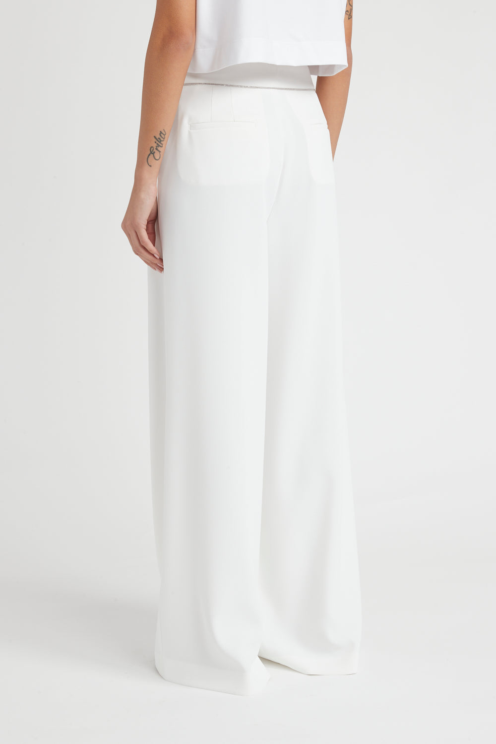 Peserico Pantalone palazzo in fluido cady crepe Economico