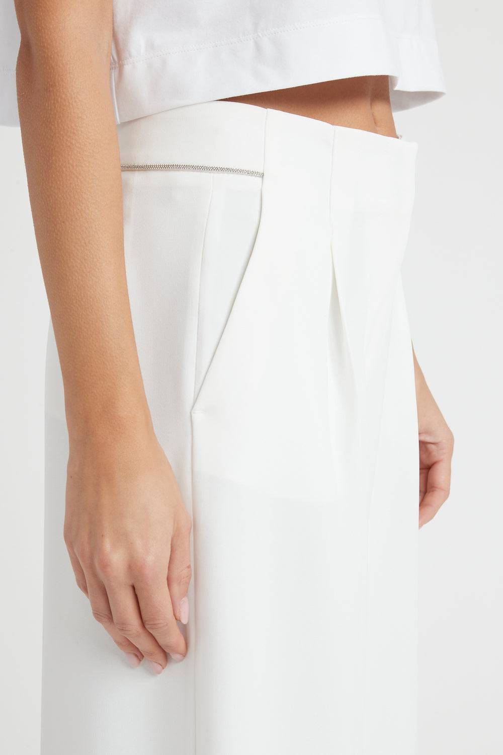 Peserico Pantalone palazzo in fluido cady crepe Economico
