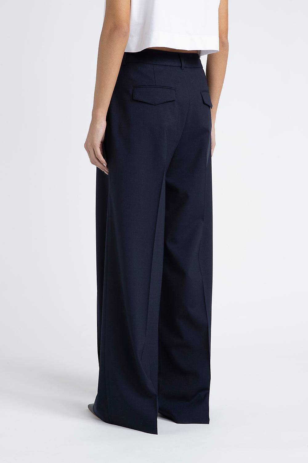 Peserico Pantalone palazzo in lana tecnica In Vendita