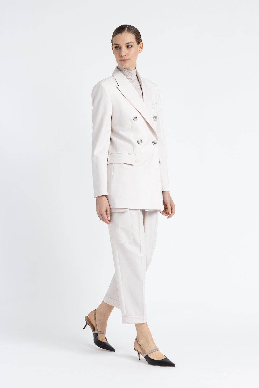 Peserico Pantalone carrot in twill di lana tecnica Offerte
