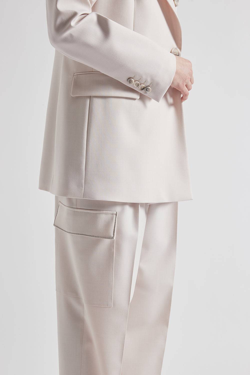Peserico Pantalone carrot in twill di lana tecnica Offerte