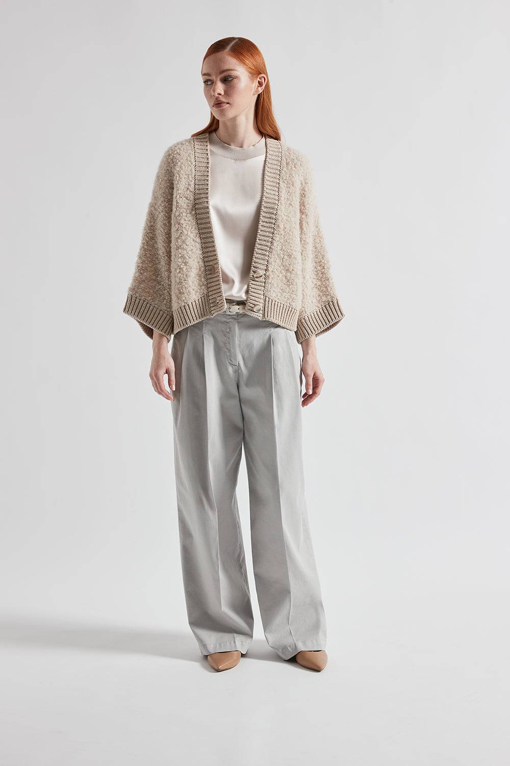 Peserico Pantalone con pieghe in gabardina di cotone seta e tencel Hotsell