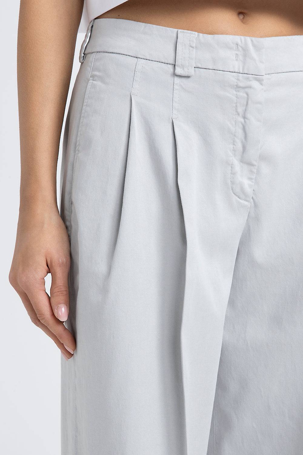Peserico Pantalone con pieghe in gabardina di cotone seta e tencel Hotsell