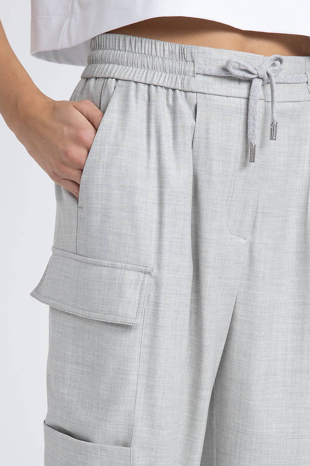 Peserico Pantalone baggy con tasche cargo in lana viscosa Vendita Calda