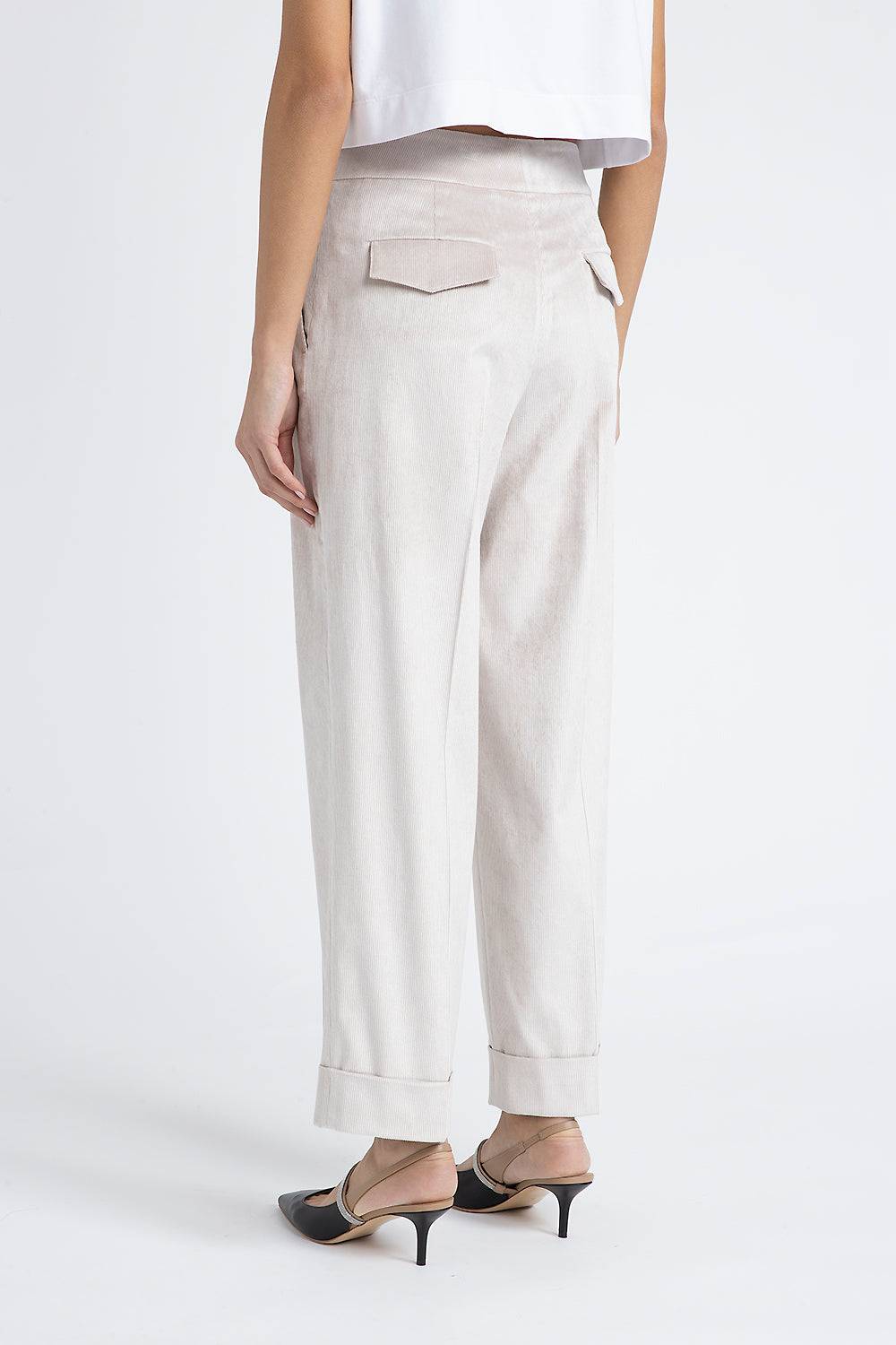 Peserico Pantalone straight in velluto 2000 righe Saldi Di Fabbrica